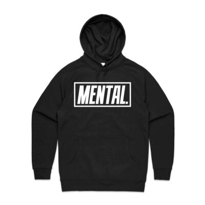 Mens White Box Logo Hoodie  Thumbnail