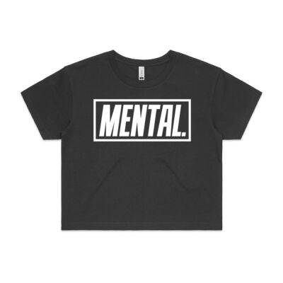 Womens White Box Logo Crop Tee  Thumbnail