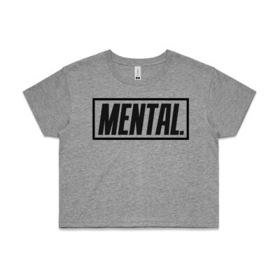 Womens White Box Logo Crop Tee  Thumbnail